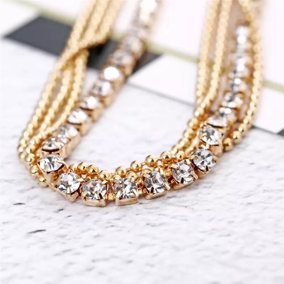 🔴𝟭𝟬/$𝟮𝟱🔴4 Layered Rhinestone Anklet NEW - Picture 5 of 11
